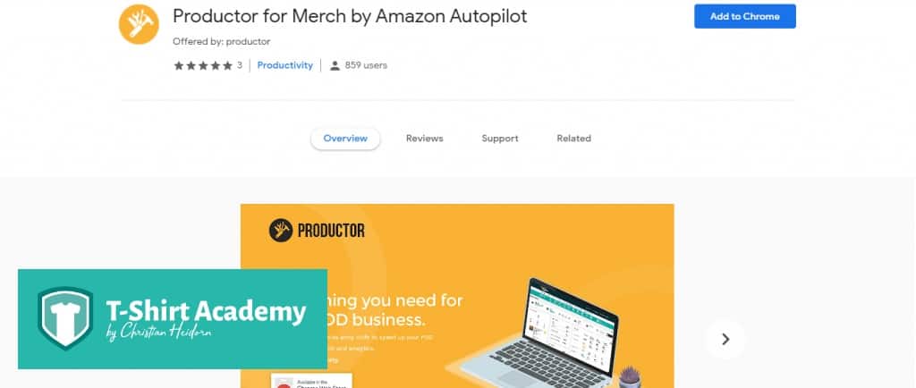 Screenshot of Productor for Merch by Amazon on Google Playstore