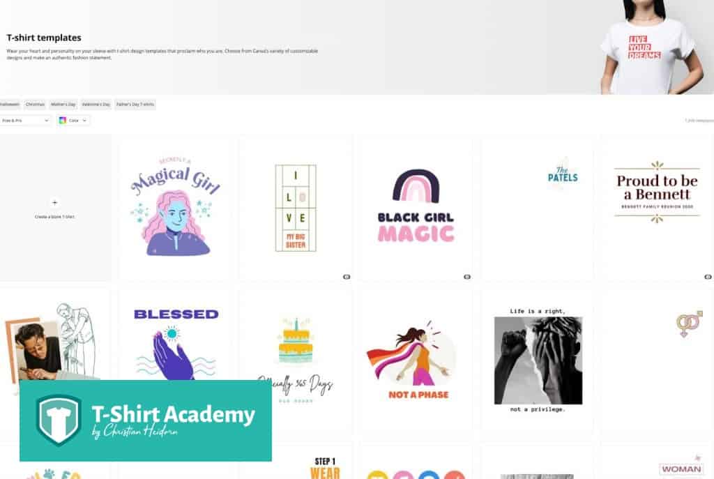 Online t-shirt design creator Canva