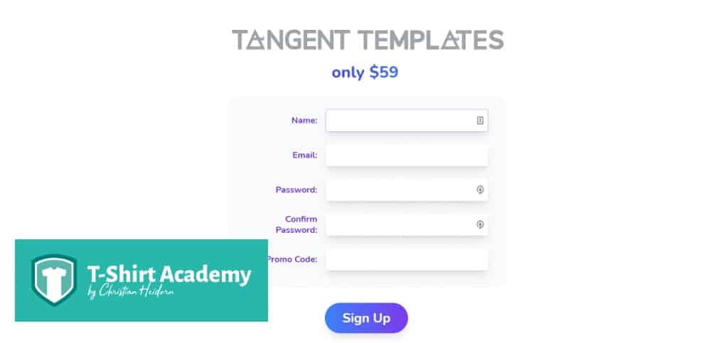 Screenshot of Tangent Template's pricing page