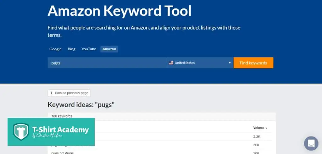 Screenshot of Ahrefs Amazon Keyword Tool Home Page